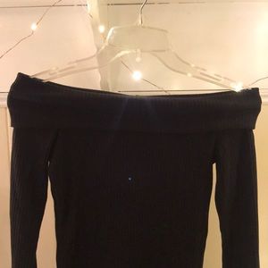 Off the shoulder black sweater